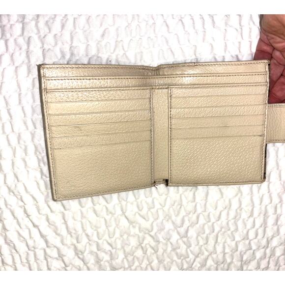 Gucci Monogram Canvas Bifold Compact Wallet Brown i& Ivory - Picture 4 of 6